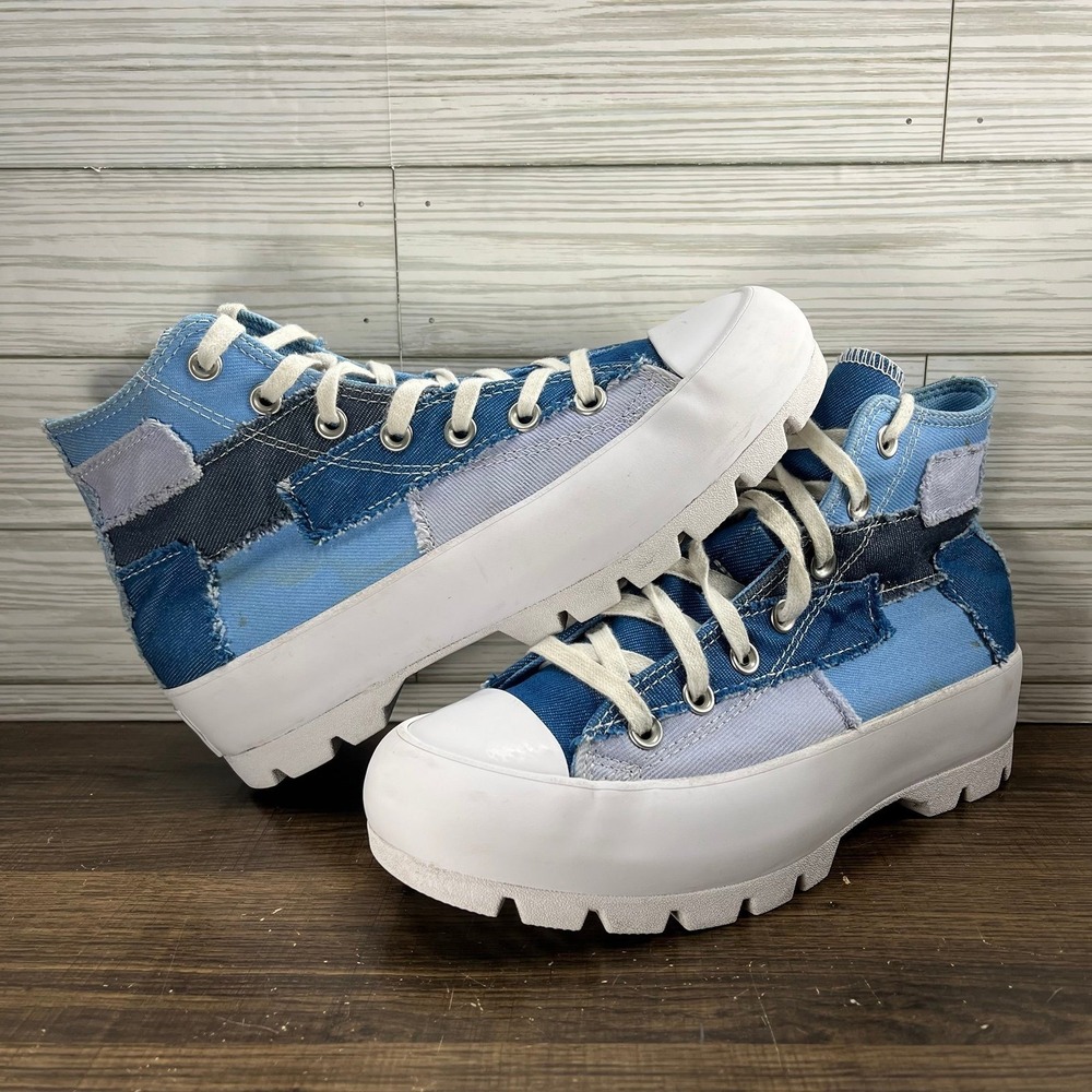 Converse Chuck Taylor All Star High Lugged Denim Patchwork Women's Shoes - W 7.5 - Picture 3 of 11